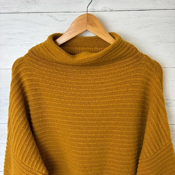 Madewell Belmont Mock Neck Sweater Golden Harvest XXL - Wool Blend Chunky Knit - Picture 3 of 10